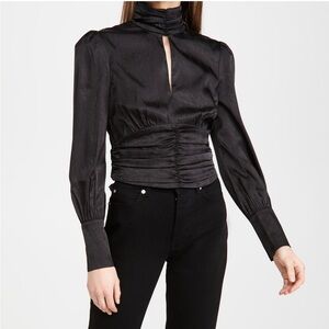 NWT WAYF Black Holly Mock Neck Top